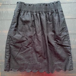 J Crew black scalloped-edge skirt - size 00